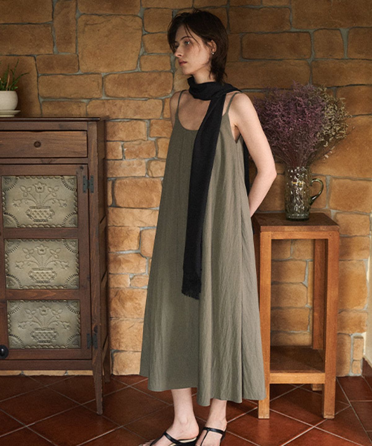 안젤로비안코(ANGELO BIANCO) Jane dress_KHAKI