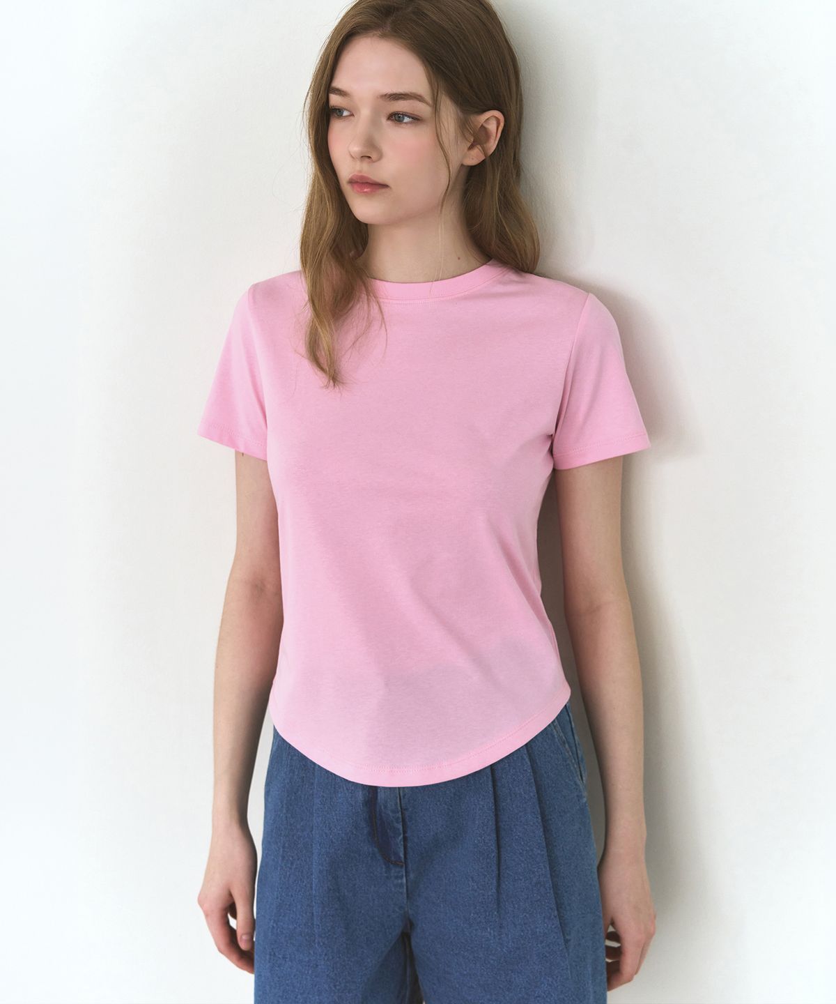 드로우핏 우먼(DRAWFIT WOMEN) 수피마 실켓 슬림 반팔 티셔츠 [WHITE]