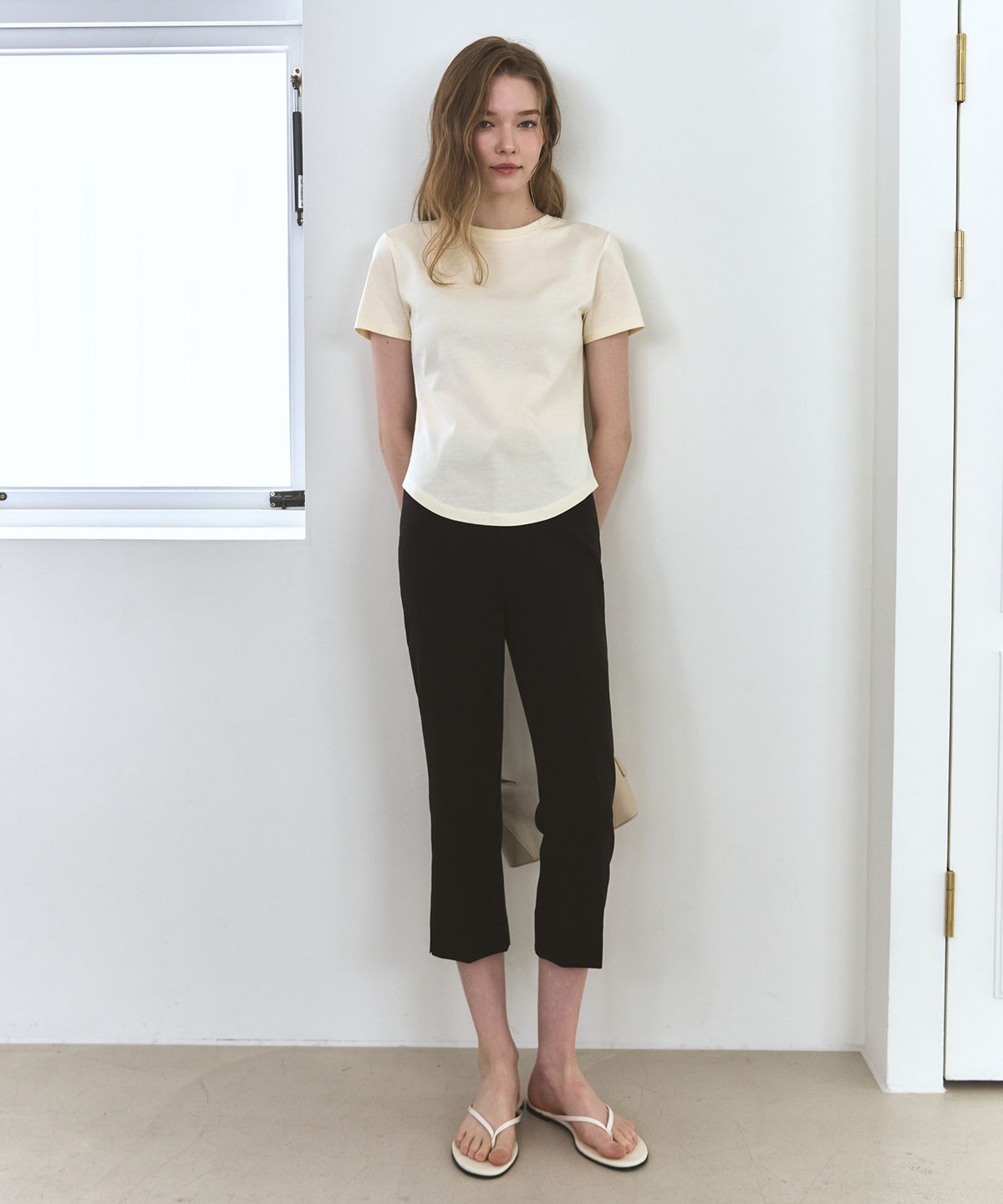 드로우핏 우먼(DRAWFIT WOMEN) 수피마 실켓 슬림 반팔 티셔츠 [BROWN]