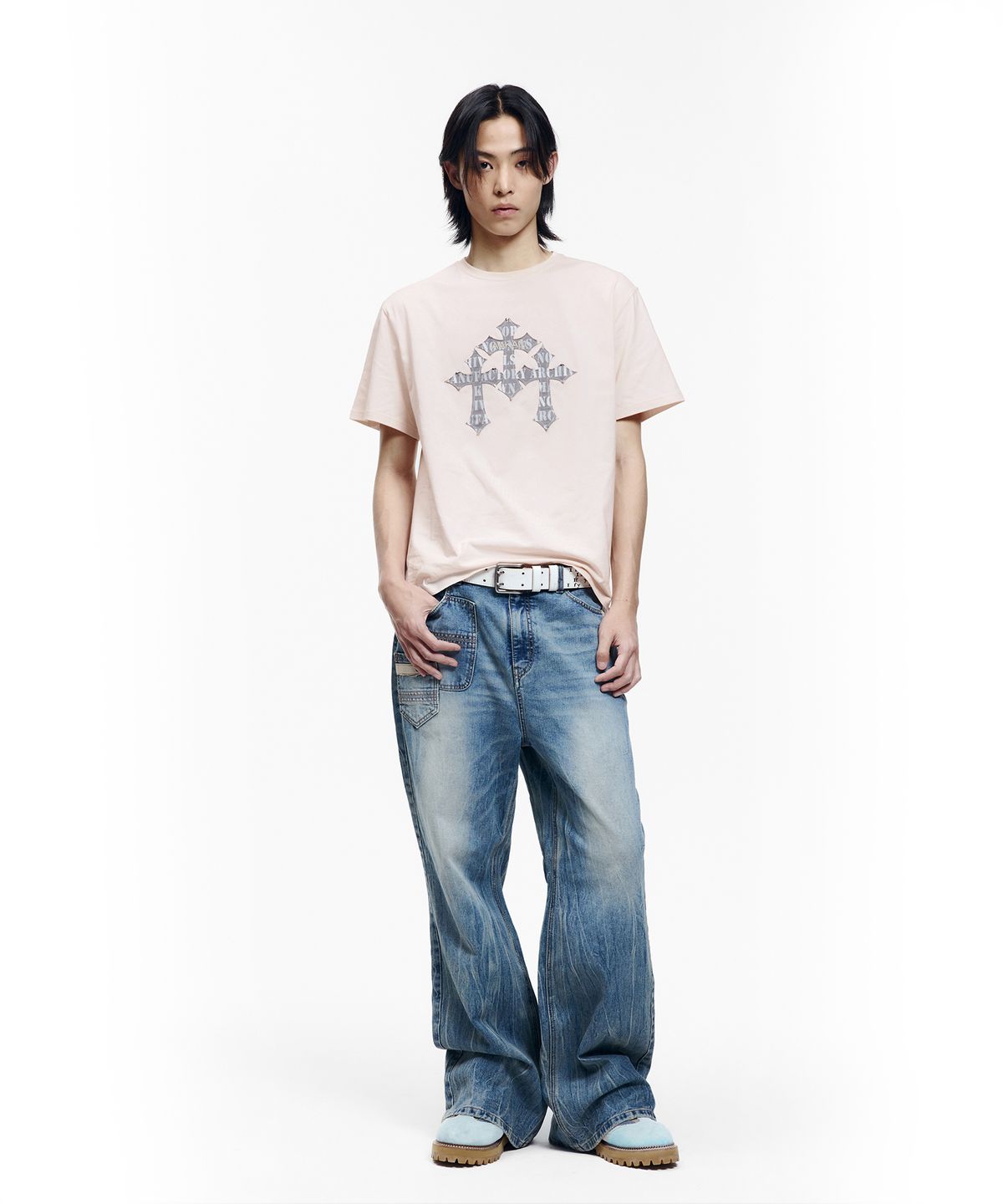 아캄(AAKAM) Trinity Cross Half Top (Pink)