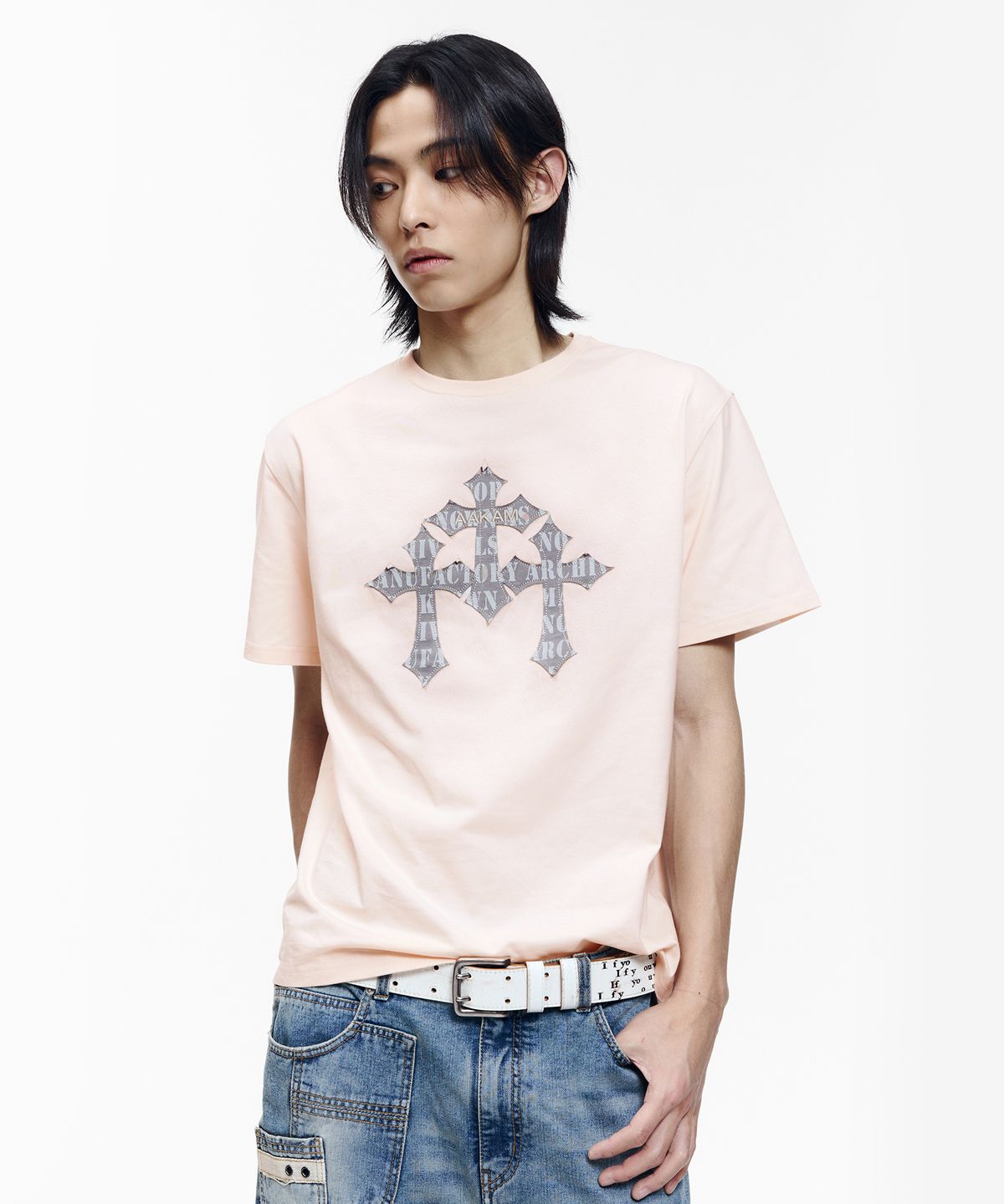 아캄(AAKAM) Trinity Cross Half Top (Pink)