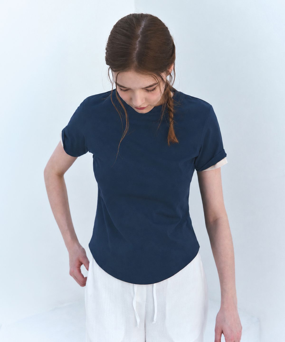드로우핏 우먼(DRAWFIT WOMEN) 수피마 실켓 슬림 반팔 티셔츠 [PINK]