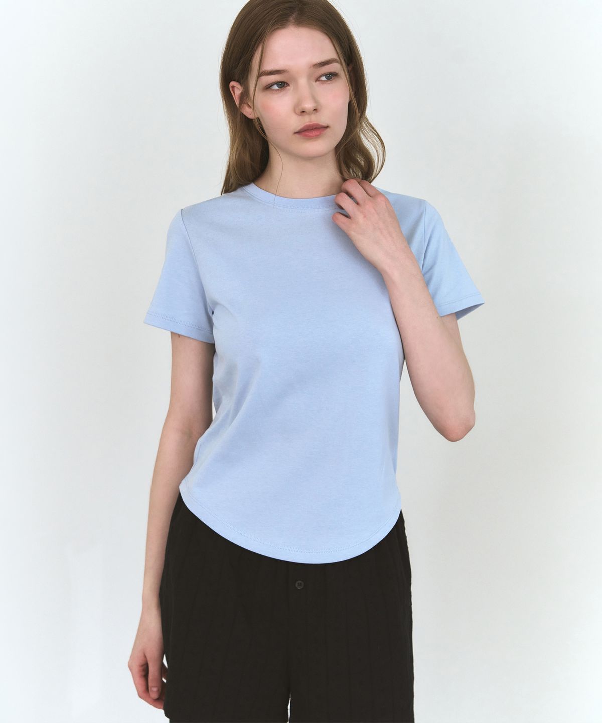 드로우핏 우먼(DRAWFIT WOMEN) 수피마 실켓 슬림 반팔 티셔츠 [PINK]