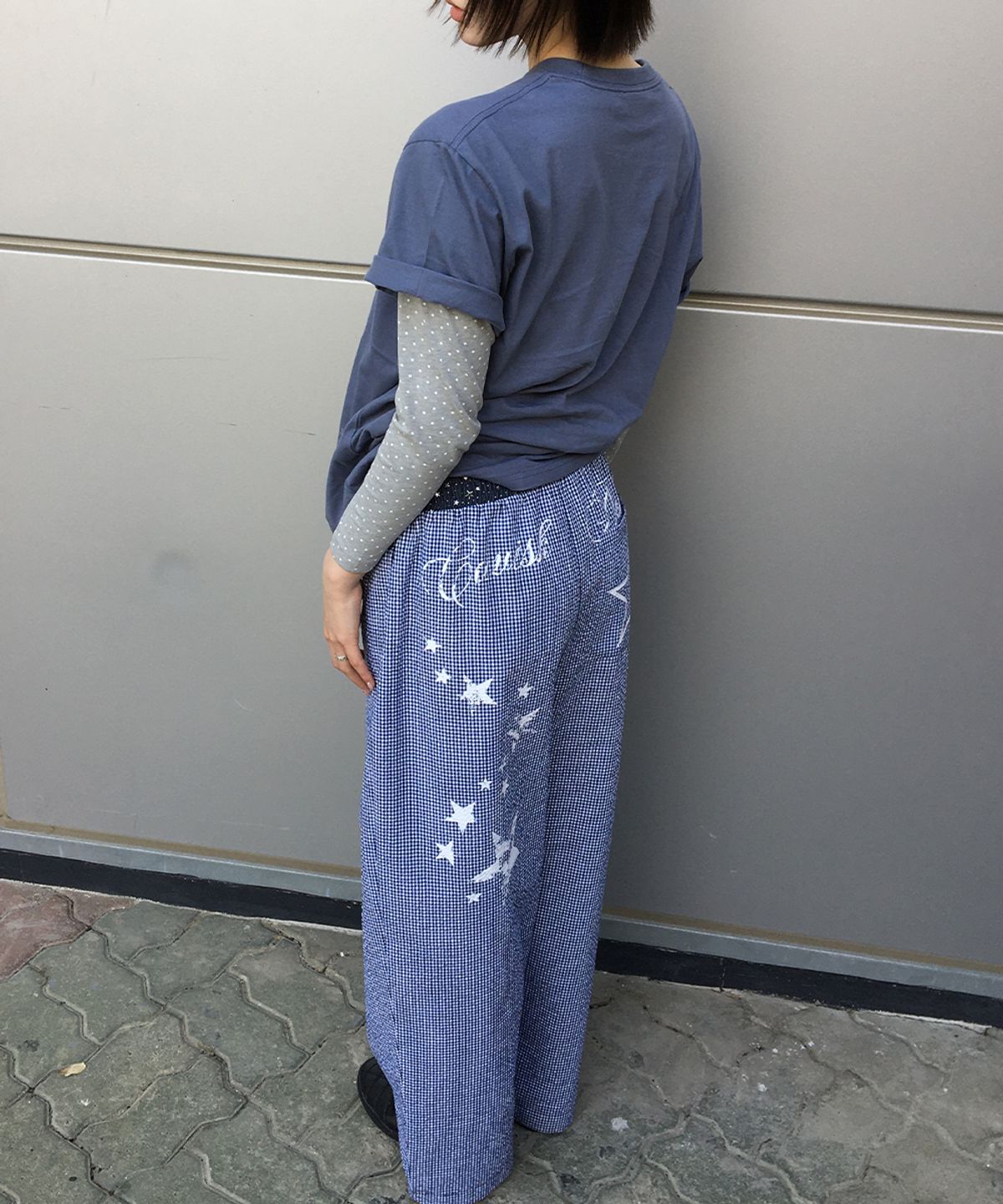 카비시(CAVISH) MILKY WAY CHECK LOUNGE PANTS NAVY(CV2GMFPA00A)