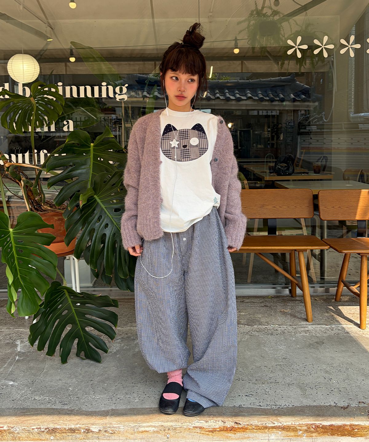 카비시(CAVISH) MILKY WAY CHECK LOUNGE PANTS BLACK(CV2GMFPA00A)