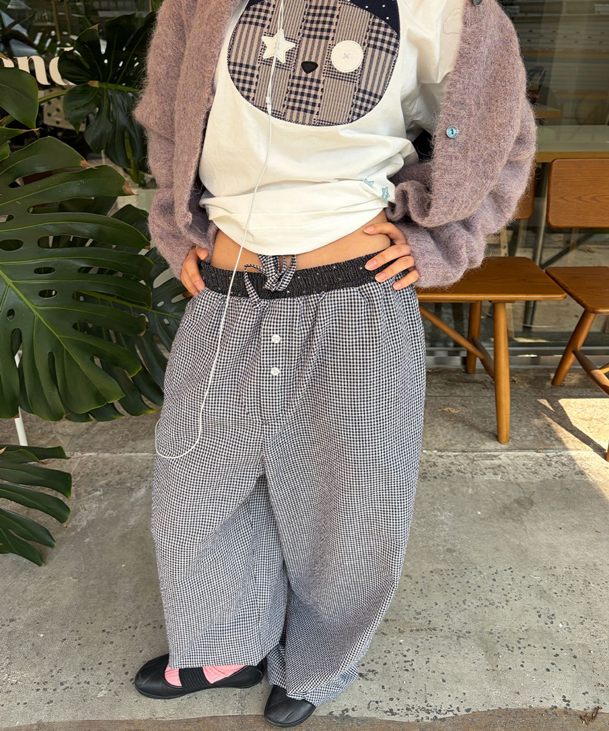카비시(CAVISH) MILKY WAY CHECK LOUNGE PANTS BLACK(CV2GMFPA00A)