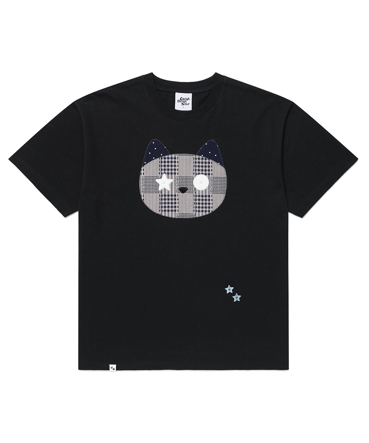 카비시(CAVISH) CAT CHECK APPLIQUE SS TEE BLACK(CV2GMFT518A)