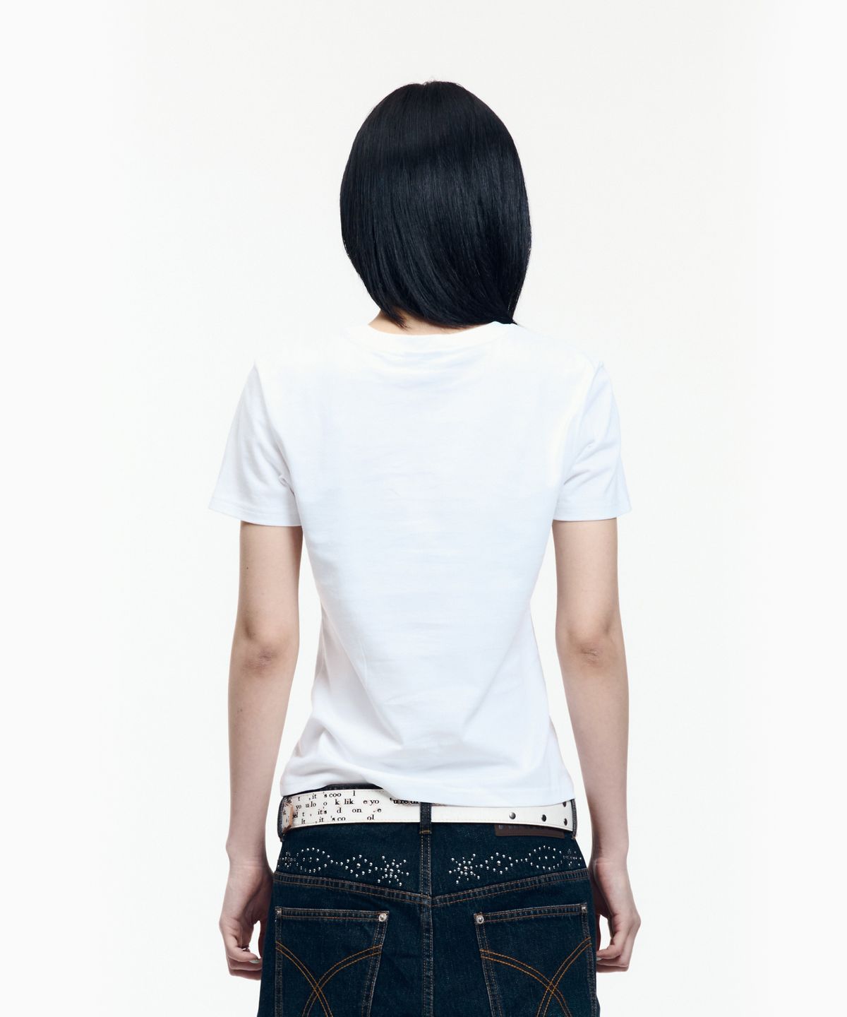 아캄(AAKAM) Western Vest Half Top (White)