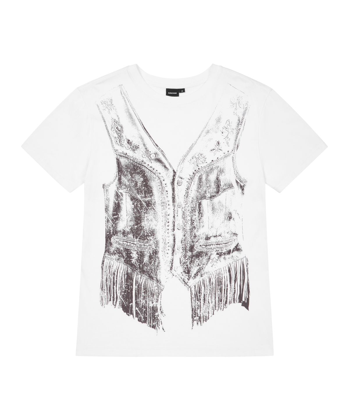아캄(AAKAM) Western Vest Half Top (White)