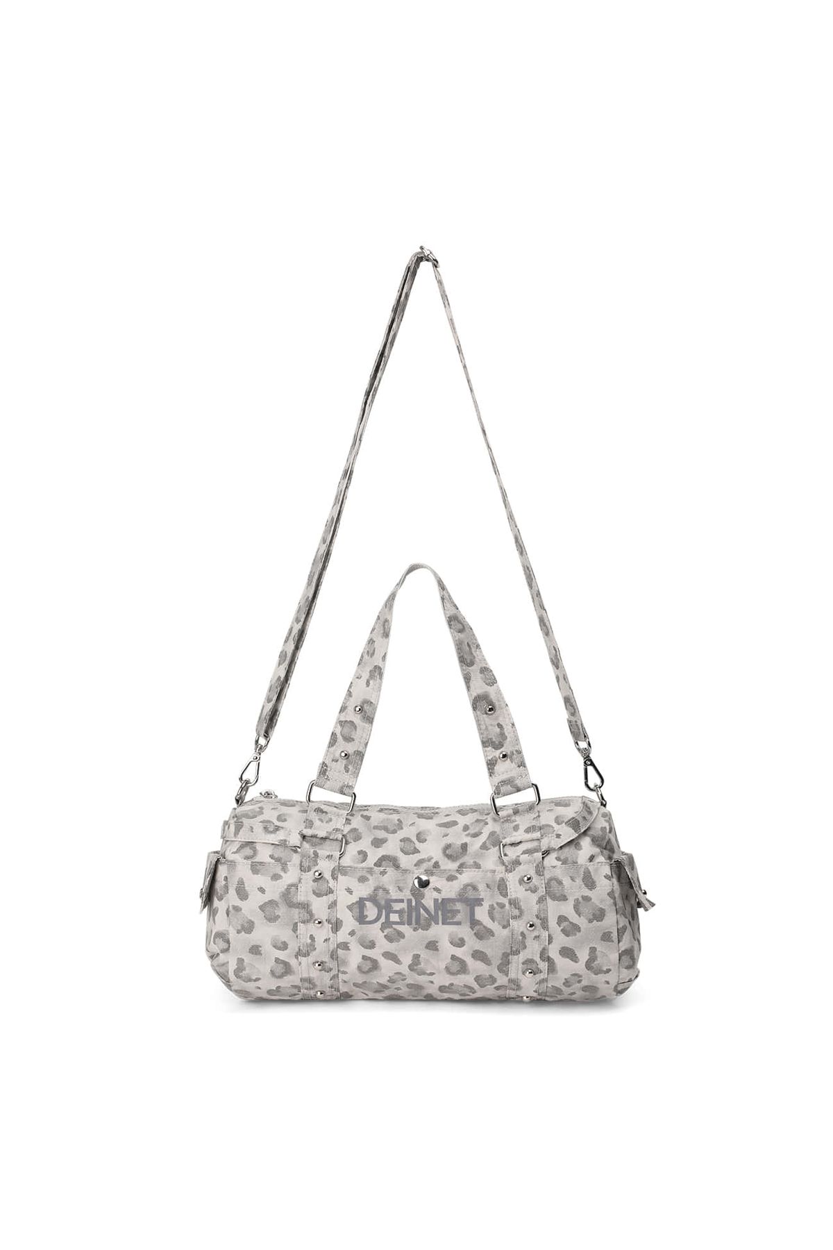 다이닛(DEINET) LOGO DUFFLE MINI BAG IN LEOPARD GREY