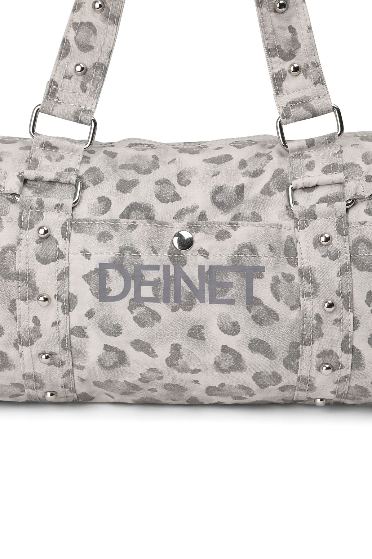 다이닛(DEINET) LOGO DUFFLE MINI BAG IN LEOPARD GREY