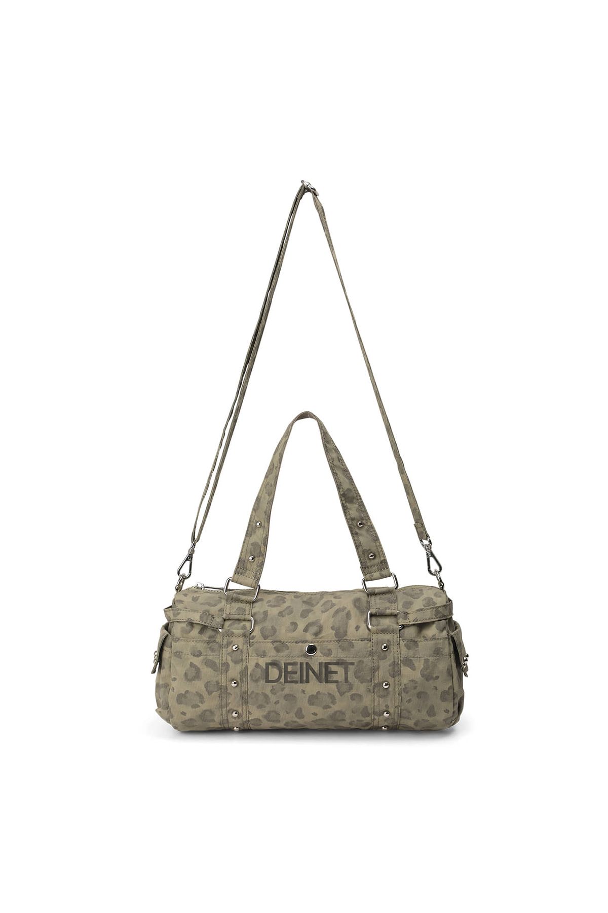다이닛(DEINET) LOGO DUFFLE MINI BAG IN LEOPARD KHAKI