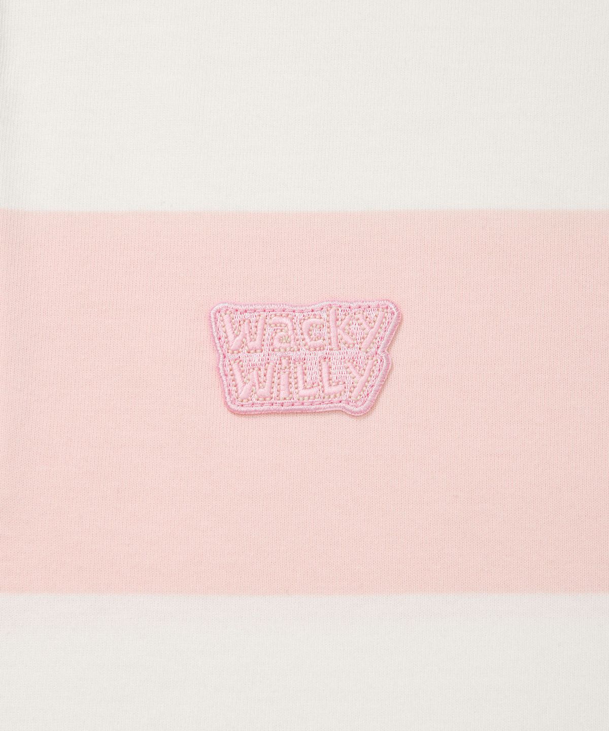 와키윌리(WACKY WILLY) 럭비 스트라이프 반팔티셔츠 핑크