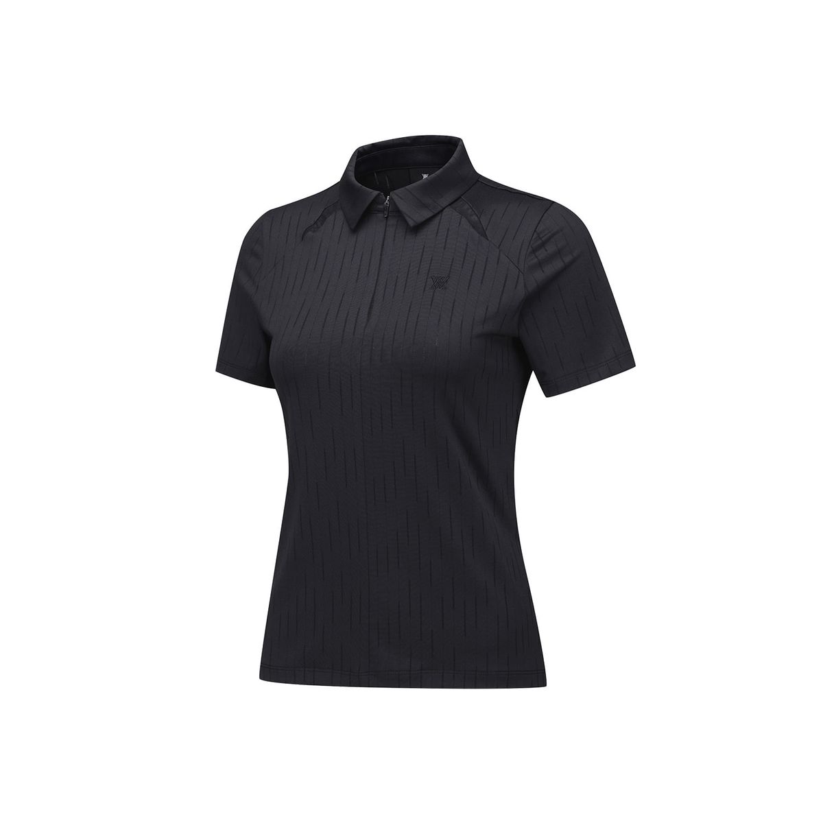 어뉴골프(ANEW GOLF) WOMEN SOLID BACK ZIP T-SHIRT_BK
