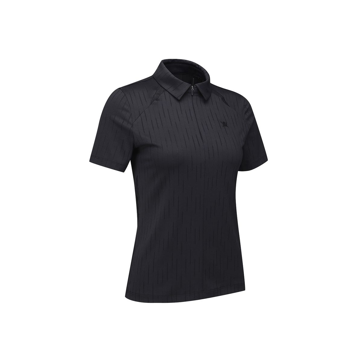 어뉴골프(ANEW GOLF) WOMEN SOLID BACK ZIP T-SHIRT_BK
