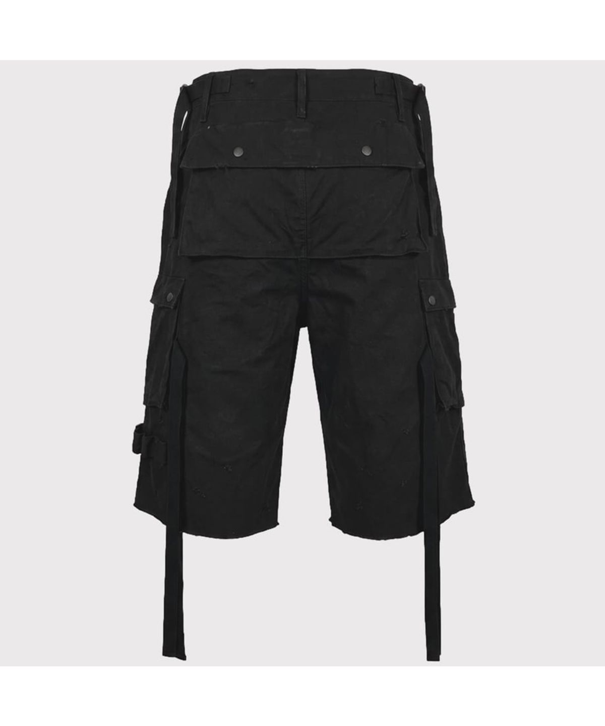 마이너스(MINUS) Heavy Cargo Short With Damaged(AGED CANVAS) - BLACK