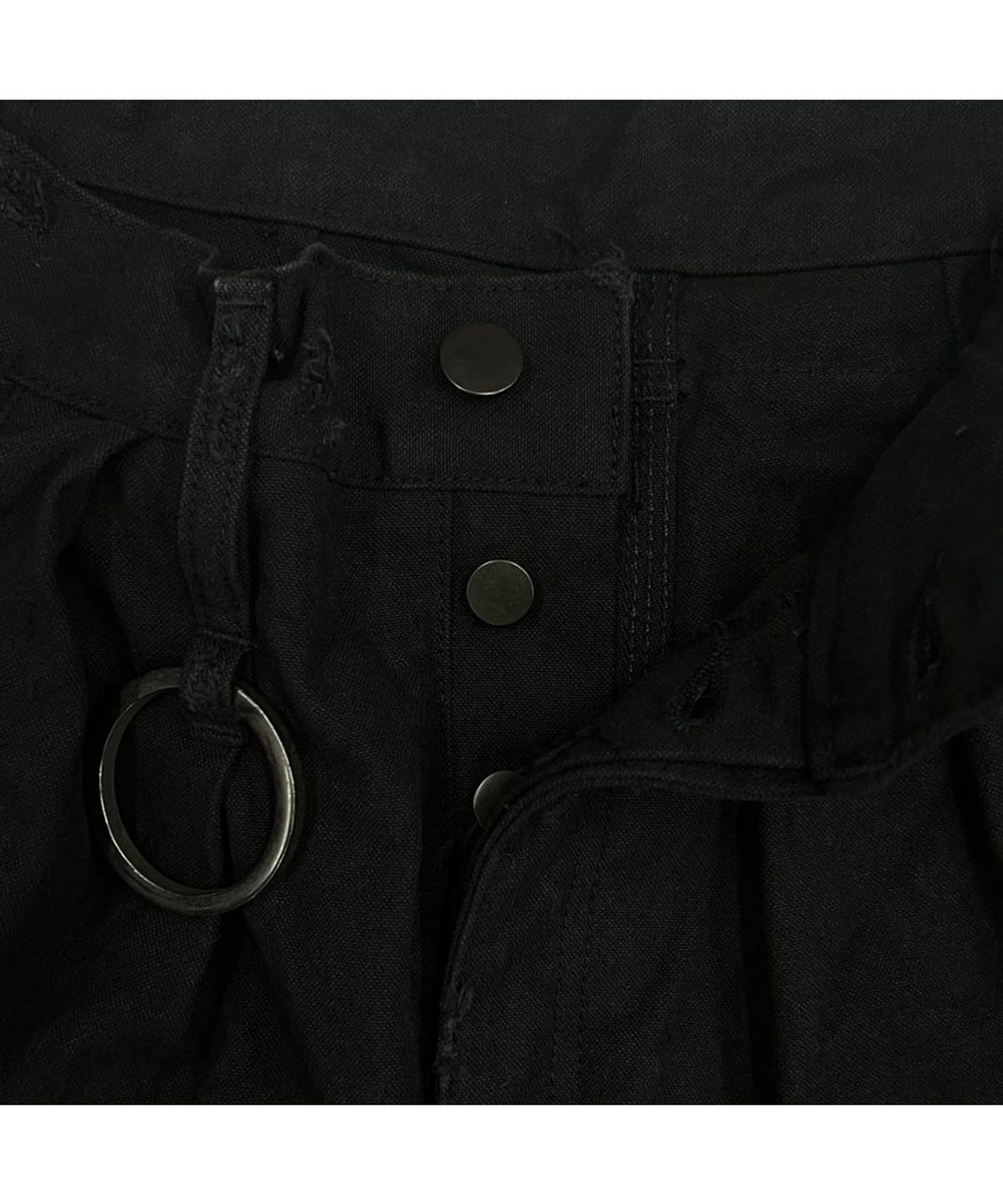 마이너스(MINUS) Heavy Cargo Short With Damaged(AGED CANVAS) - BLACK