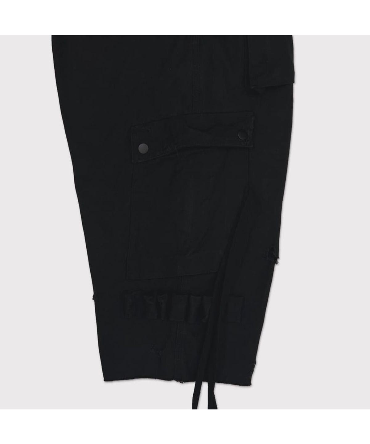 마이너스(MINUS) Heavy Cargo Short With Damaged(AGED CANVAS) - BLACK