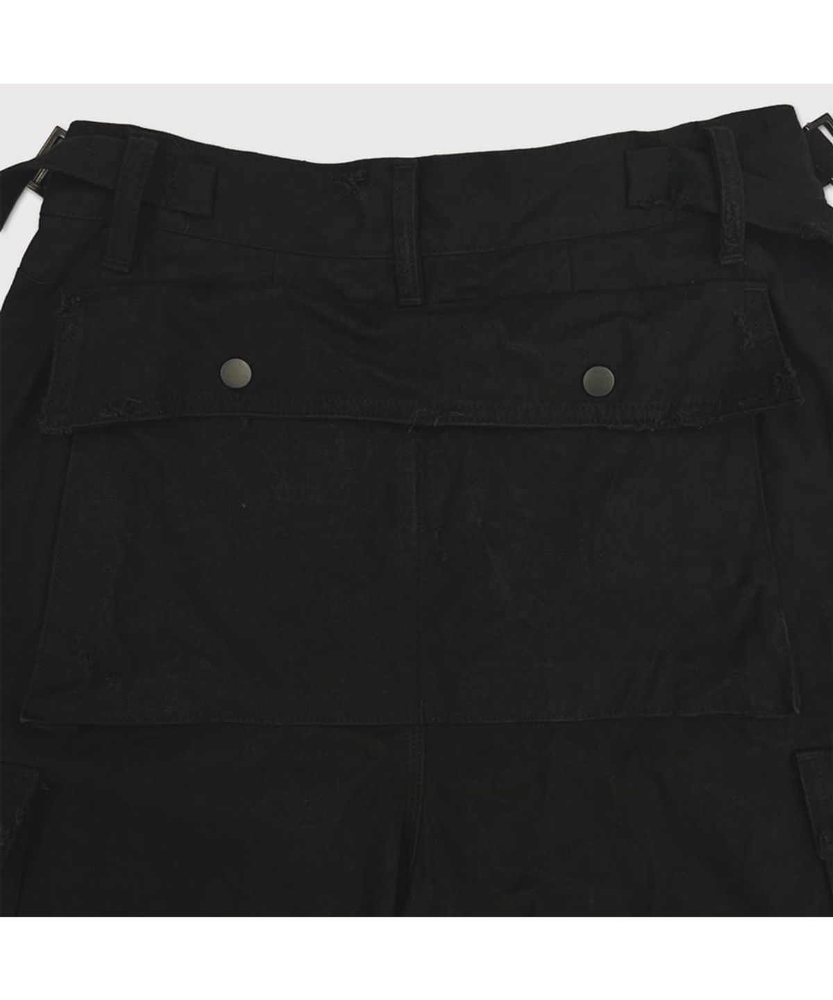마이너스(MINUS) Heavy Cargo Short With Damaged(AGED CANVAS) - BLACK