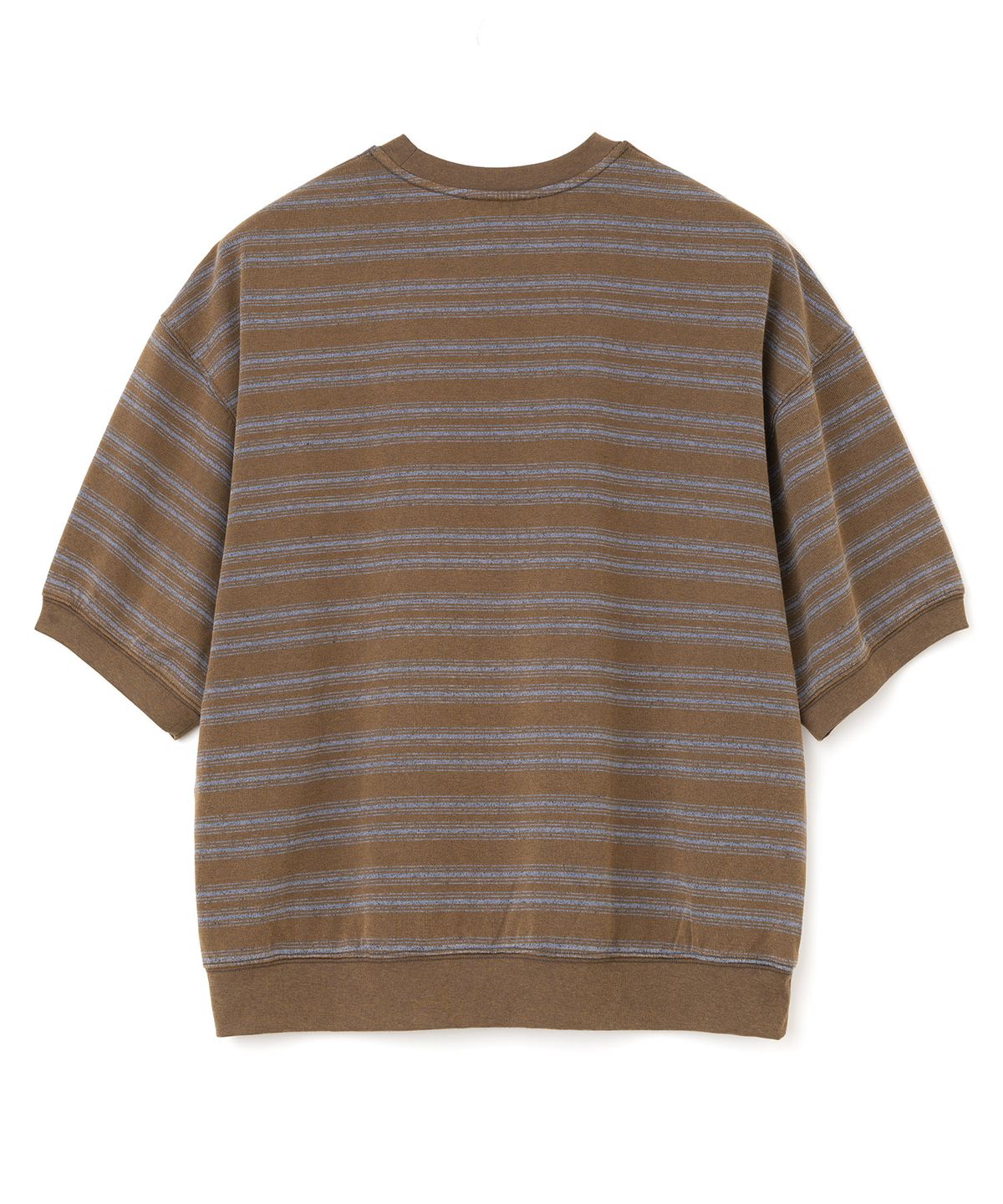 밀로 아카이브(MILLO ARCHIVE) 립 트림 스트라이프 티셔츠 [브라운]