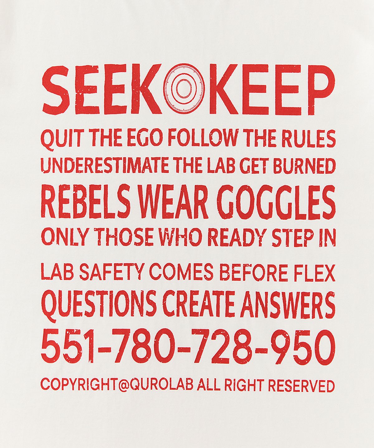 큐로랩(QUROLAB) LABORATORY RULES TEE(WHITE)