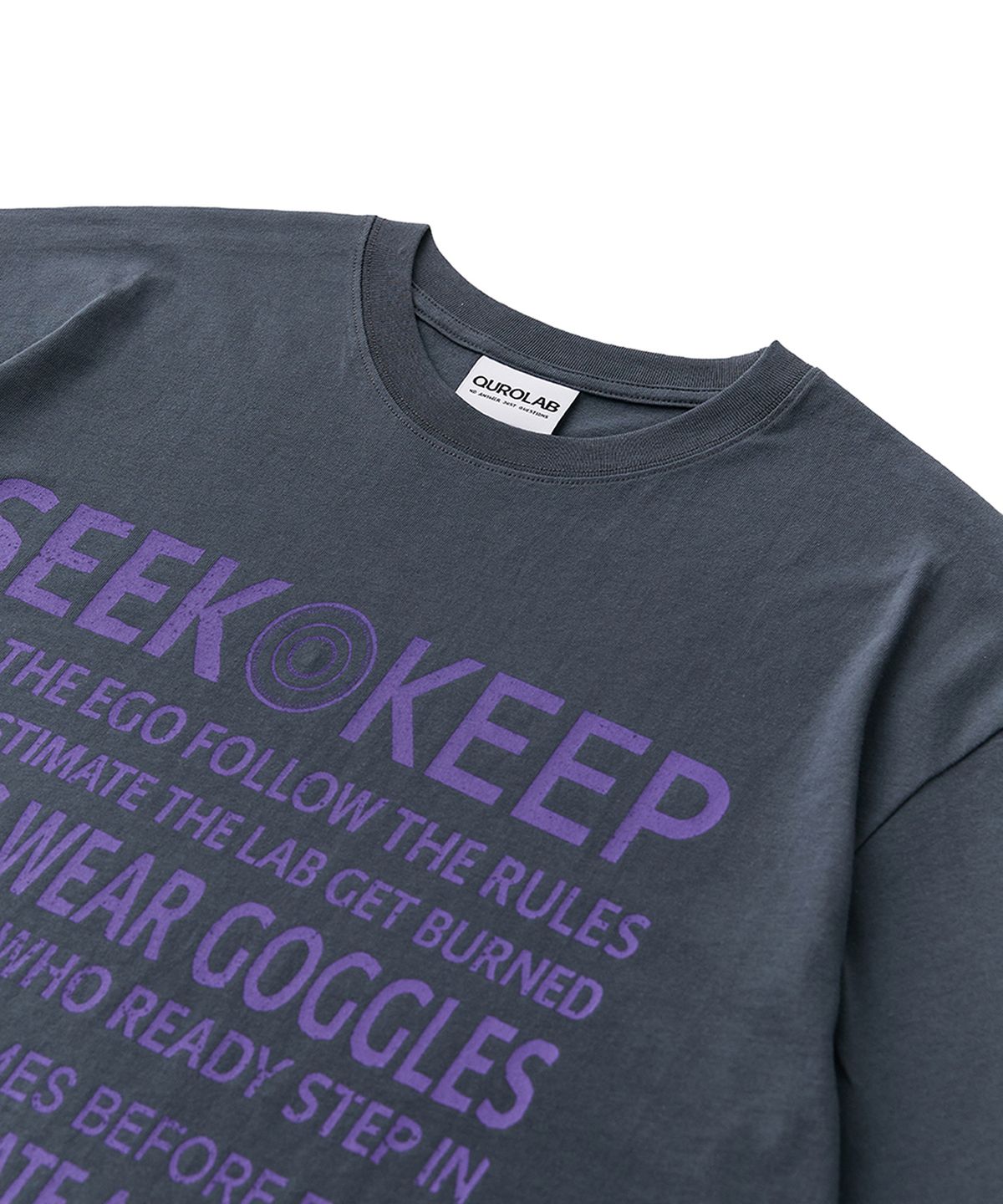 큐로랩(QUROLAB) LABORATORY RULES TEE(CHARCOAL)