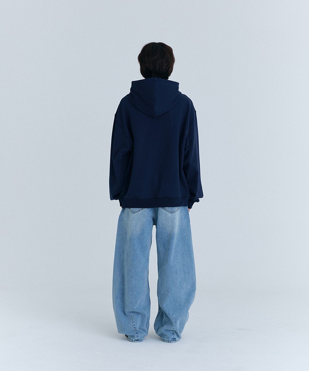 큐로랩(QUROLAB) SUN APPLIQUE SWEAT HOODIE(NAVY)