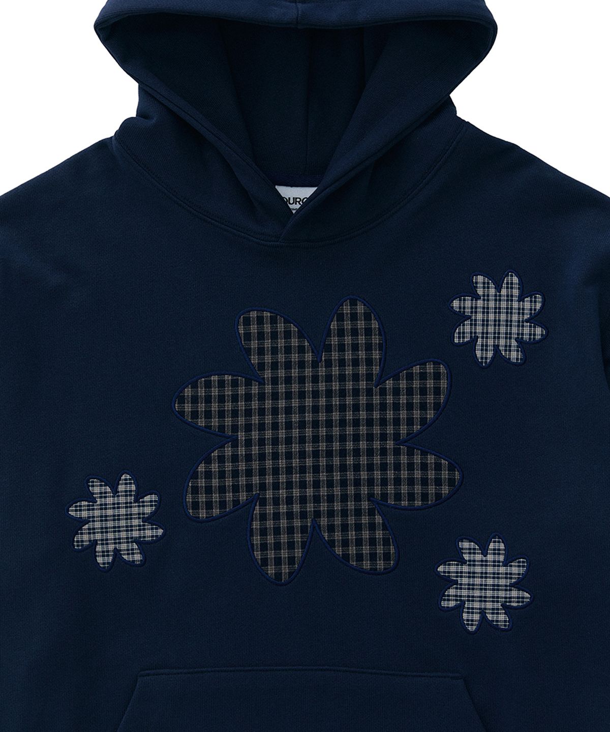 큐로랩(QUROLAB) SUN APPLIQUE SWEAT HOODIE(NAVY)
