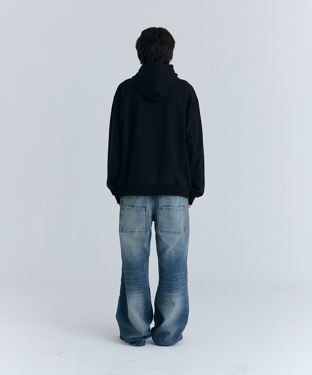 큐로랩(QUROLAB) CLOUD APPLIQUE SWEAT HOODIE(BLACK)