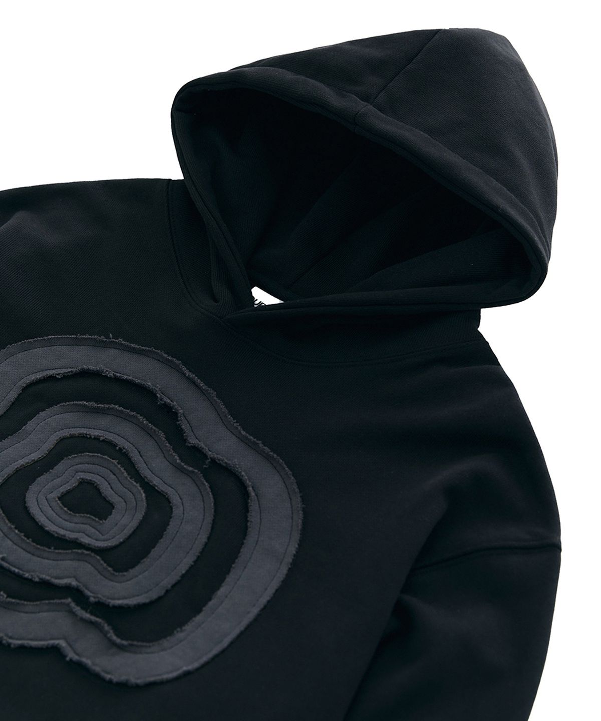 큐로랩(QUROLAB) CLOUD APPLIQUE SWEAT HOODIE(BLACK)