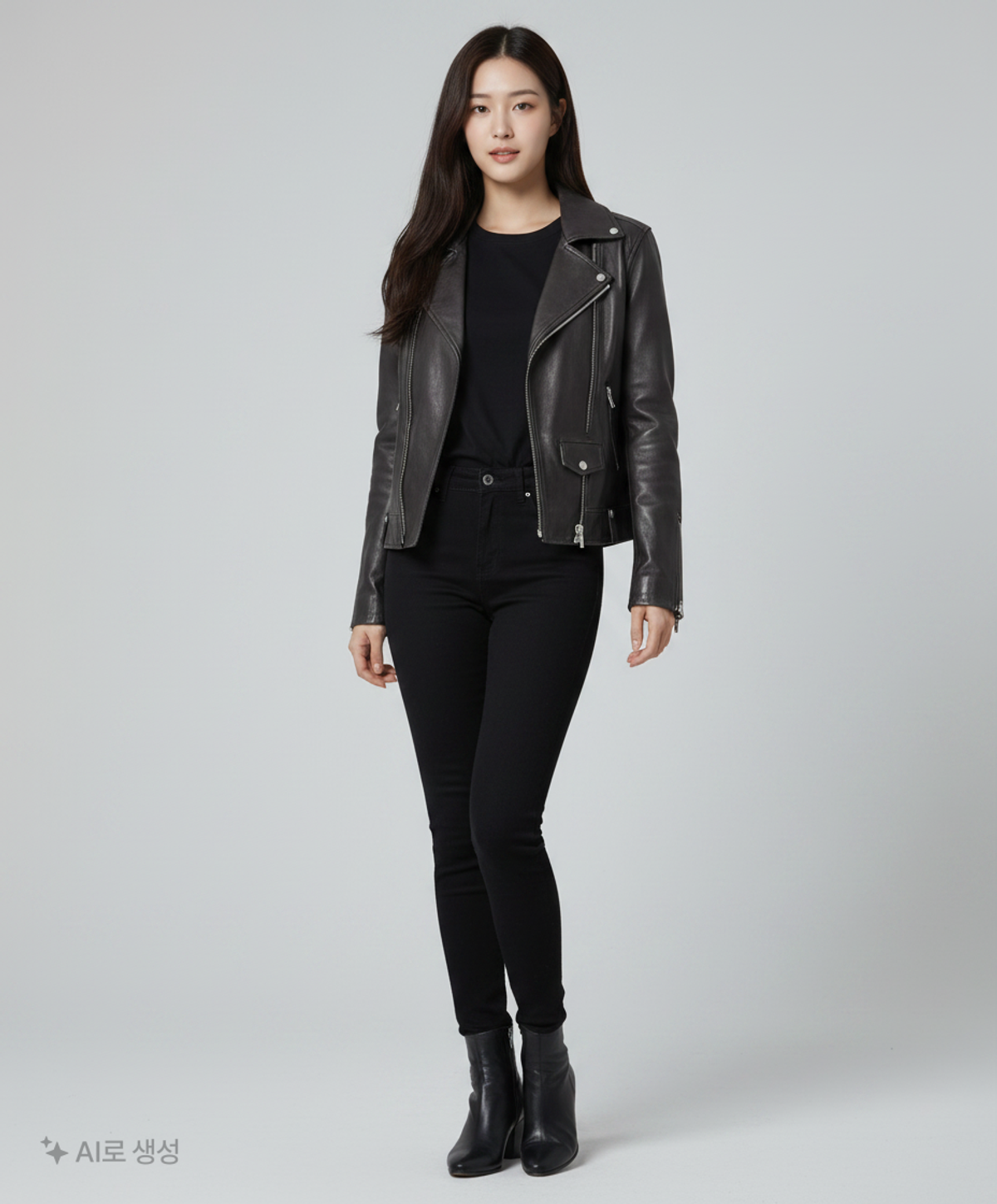 룩캐스트(LOOKAST) PREMIUM BLACK OVERSIZE LAMBSKIN JACKET(WOMAN) ONE