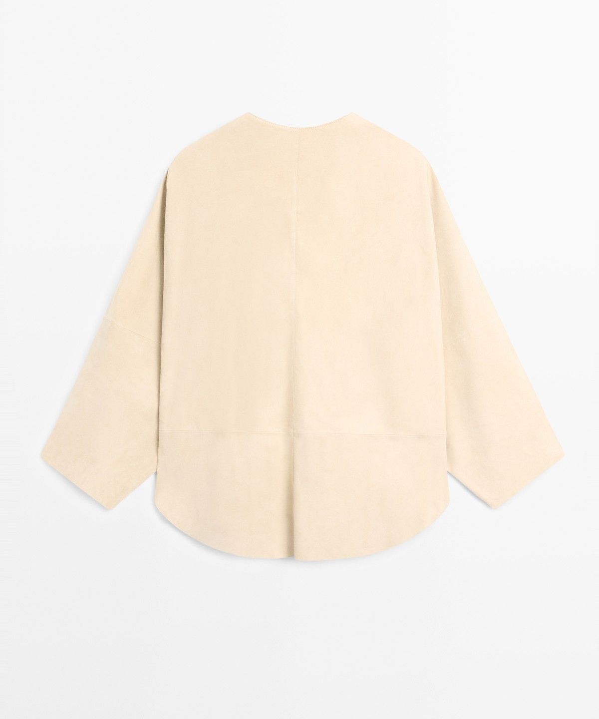 마시모두띠(MASSIMO DUTTI) 스냅 디테일 스웨이드 가죽 셔츠
