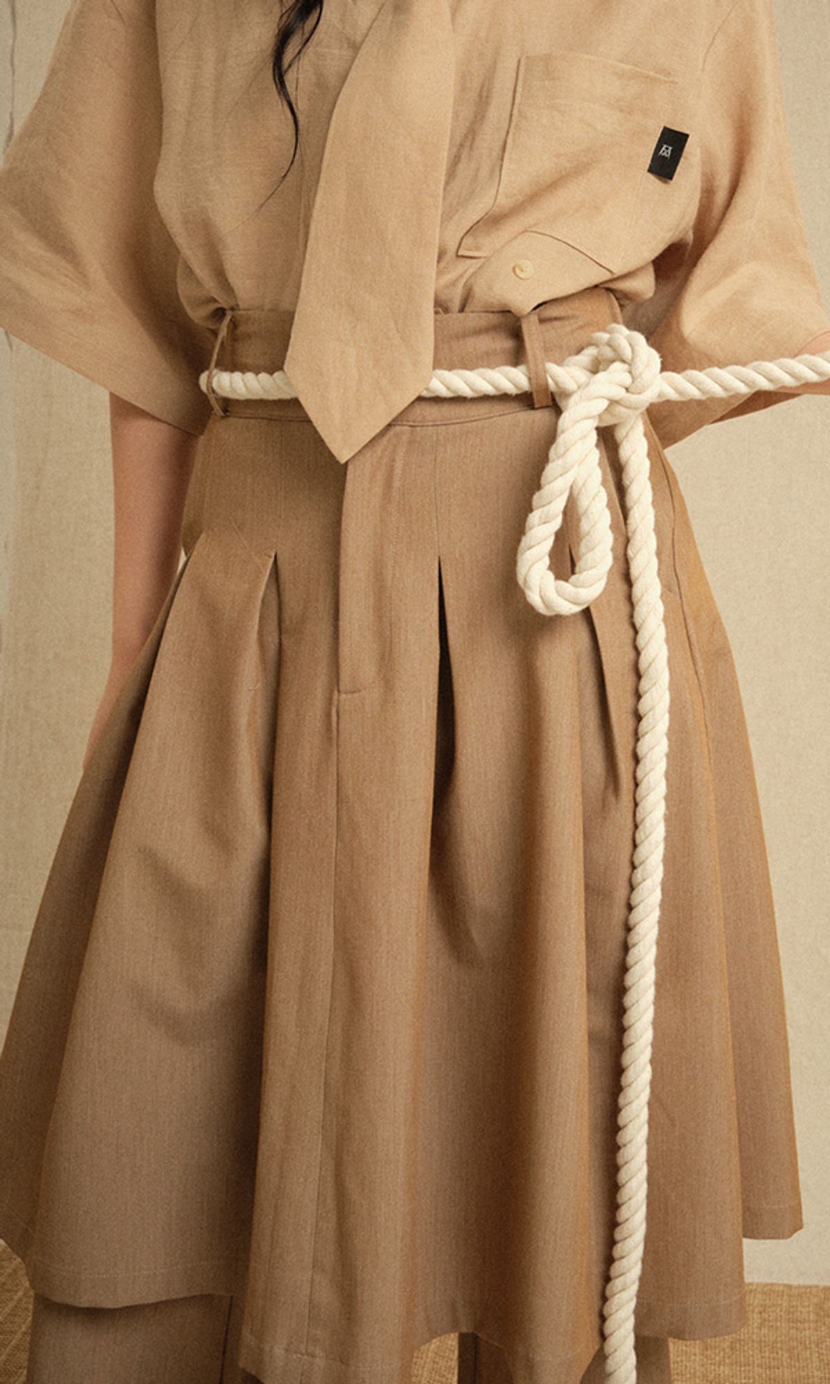 레큘리(RECULER) Skirt pants Beige (Ver. 26ss)