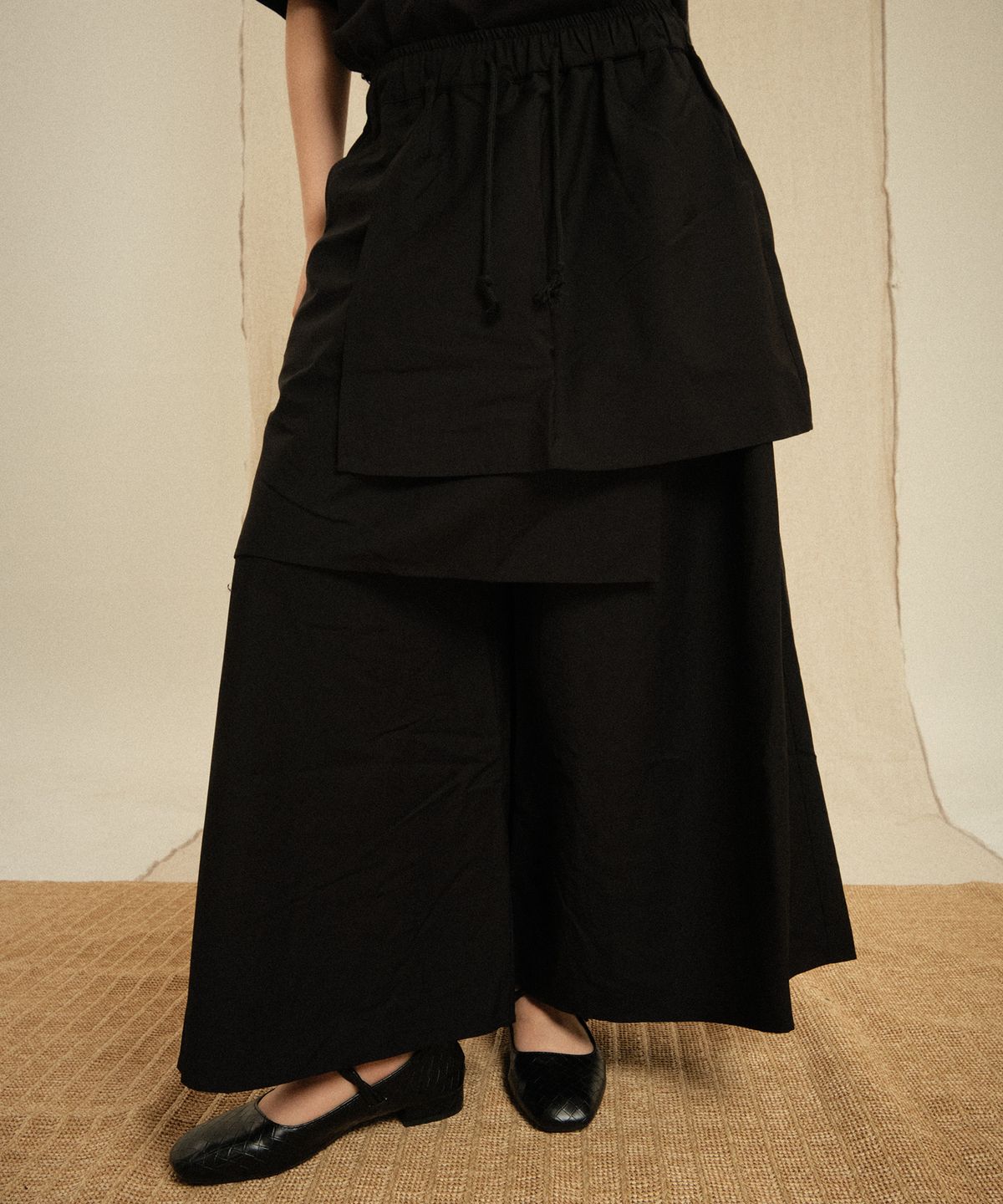 레큘리(RECULER) Basic Skirt Pants  Black