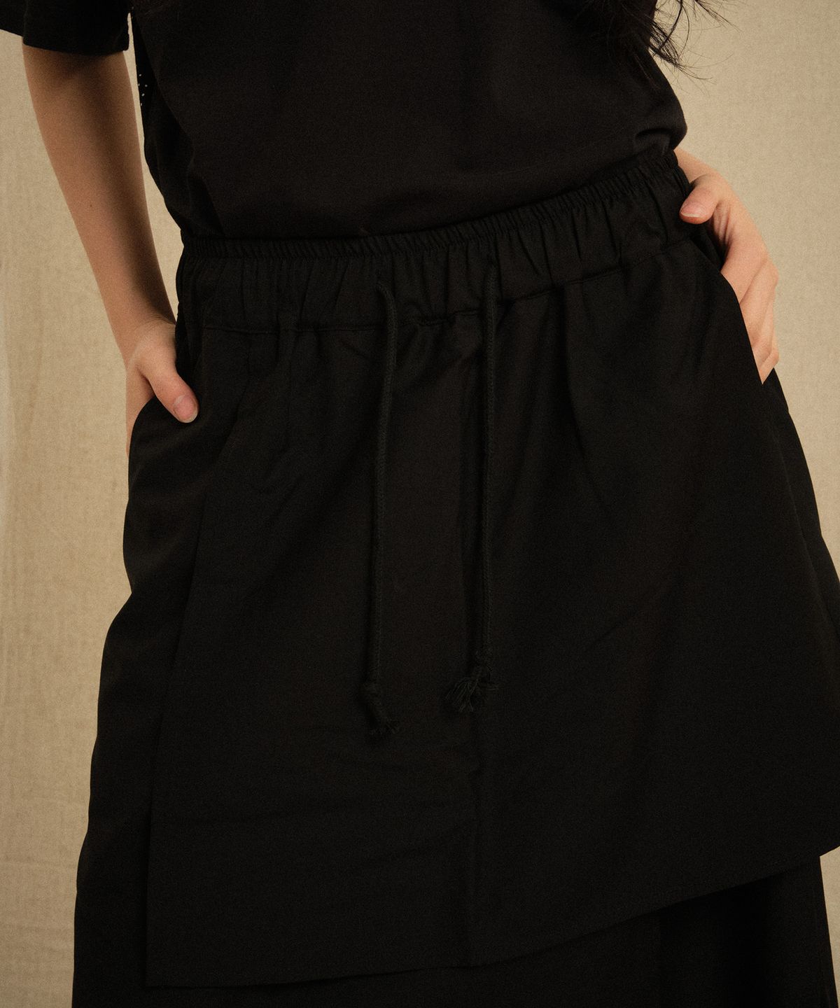 레큘리(RECULER) Basic Skirt Pants  Black