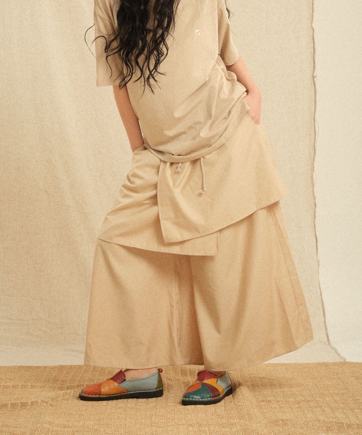 레큘리(RECULER) Basic Skirt Pants  Beige