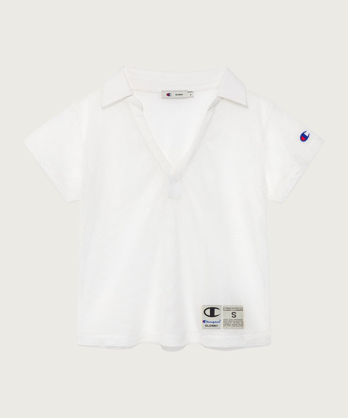 챔피온(CHAMPION) 챔피온 X 글로니 메쉬 카라 티셔츠 White