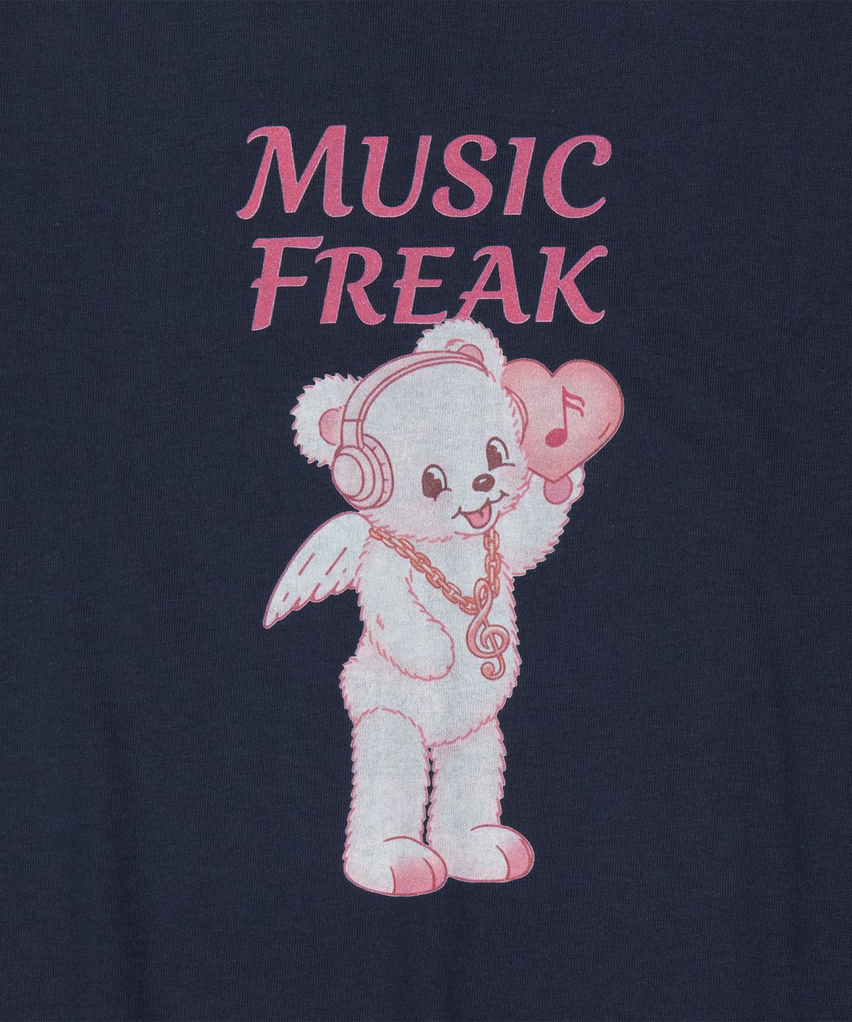 뮤직프리크(MUSICFREAK) Angel Bear T-Shirt - Navy