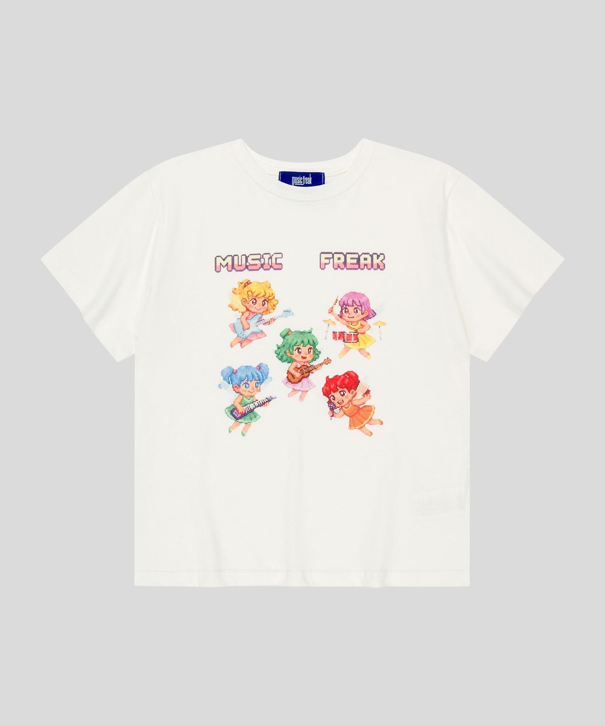 뮤직프리크(MUSICFREAK) Pixel Angel Band T-Shirt - White