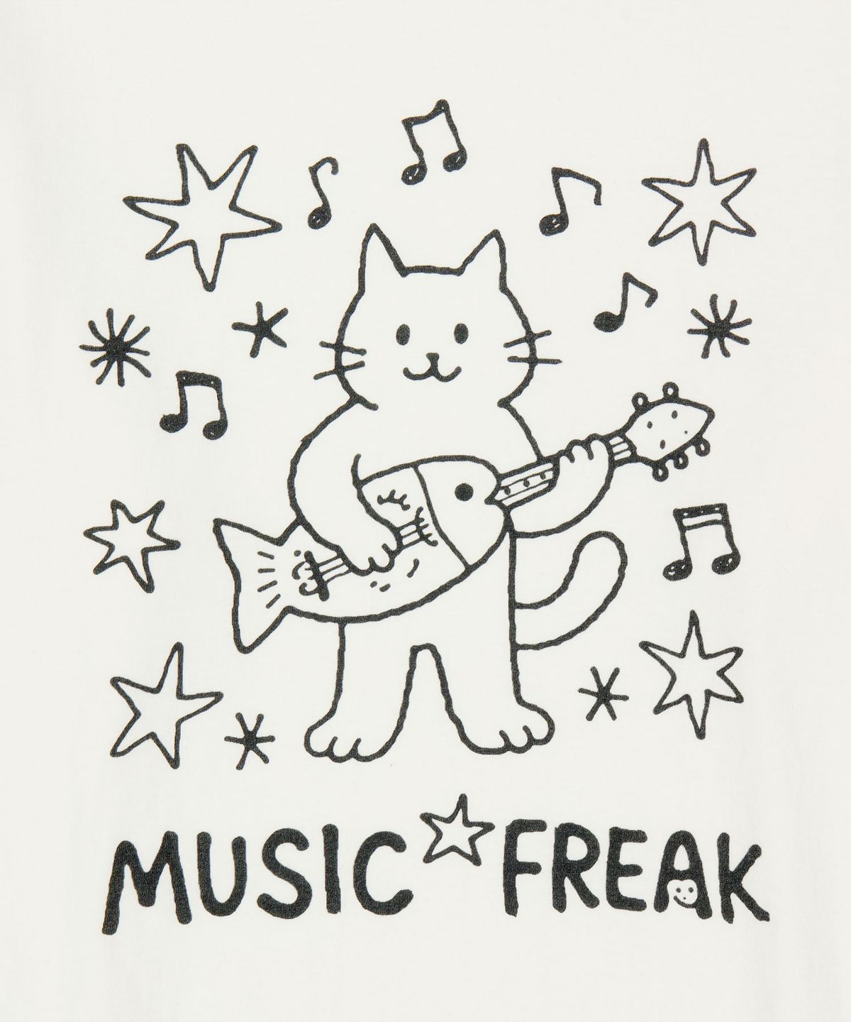 뮤직프리크(MUSICFREAK) Lo-Fi Kitty Jam T-Shirt - White