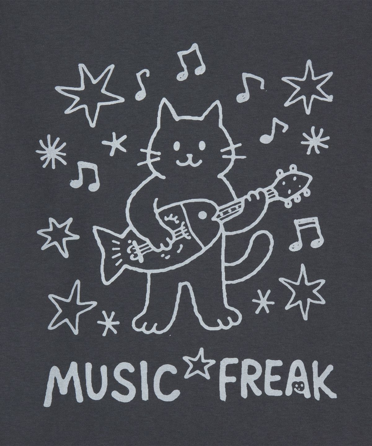 뮤직프리크(MUSICFREAK) Lo-Fi Kitty Jam T-Shirt - Charcoal