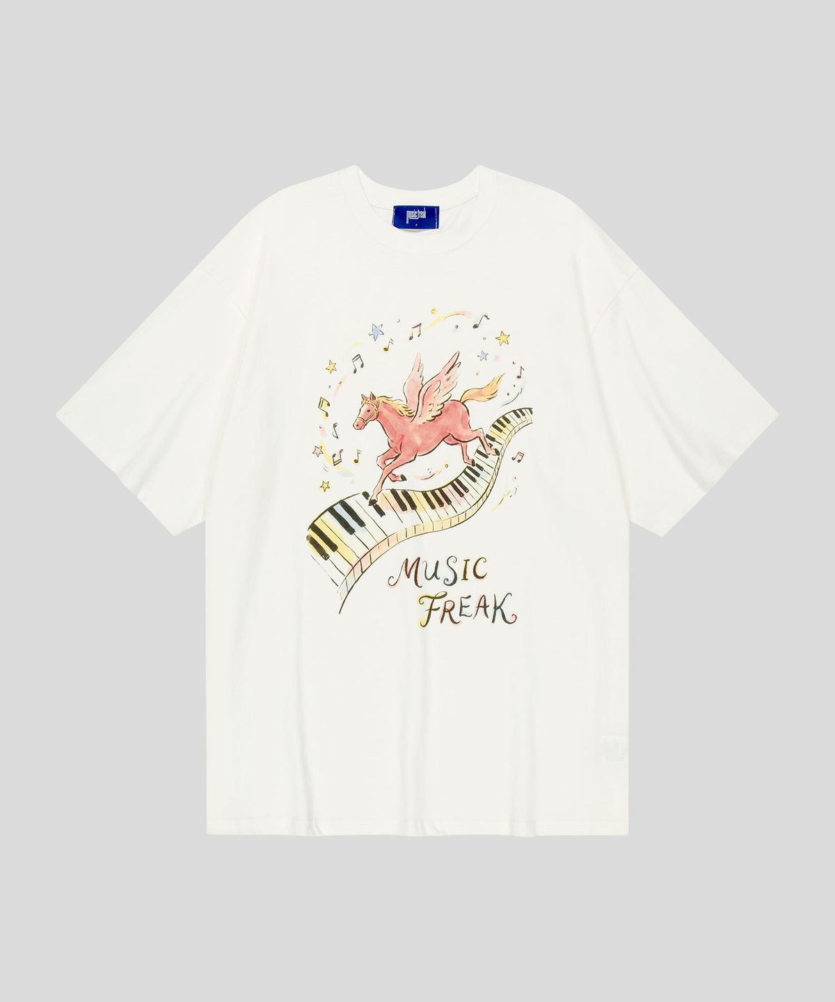 뮤직프리크(MUSICFREAK) Flying Notes T-Shirt - White