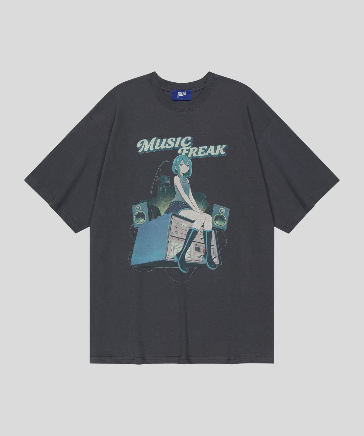 뮤직프리크(MUSICFREAK) Sound Junkie Girl T-Shirt - Charcoal