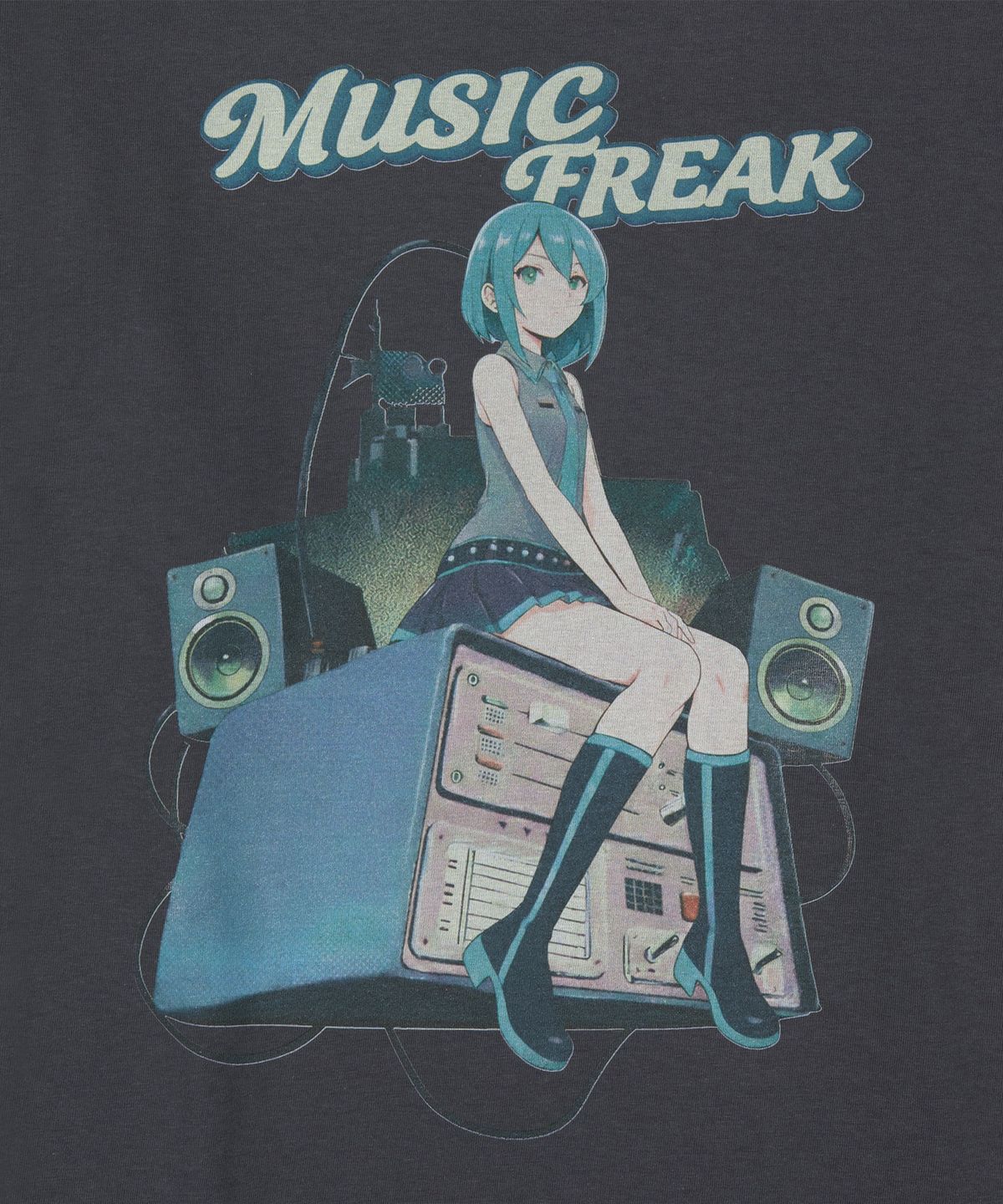 뮤직프리크(MUSICFREAK) Sound Junkie Girl T-Shirt - Charcoal
