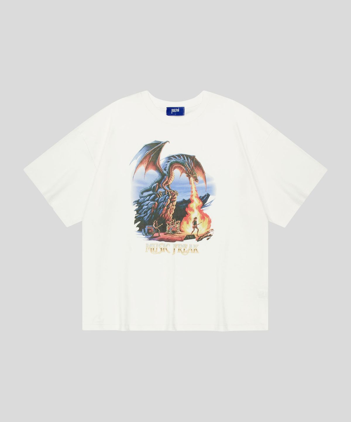뮤직프리크(MUSICFREAK) Dragon Amplified T-Shirt - White