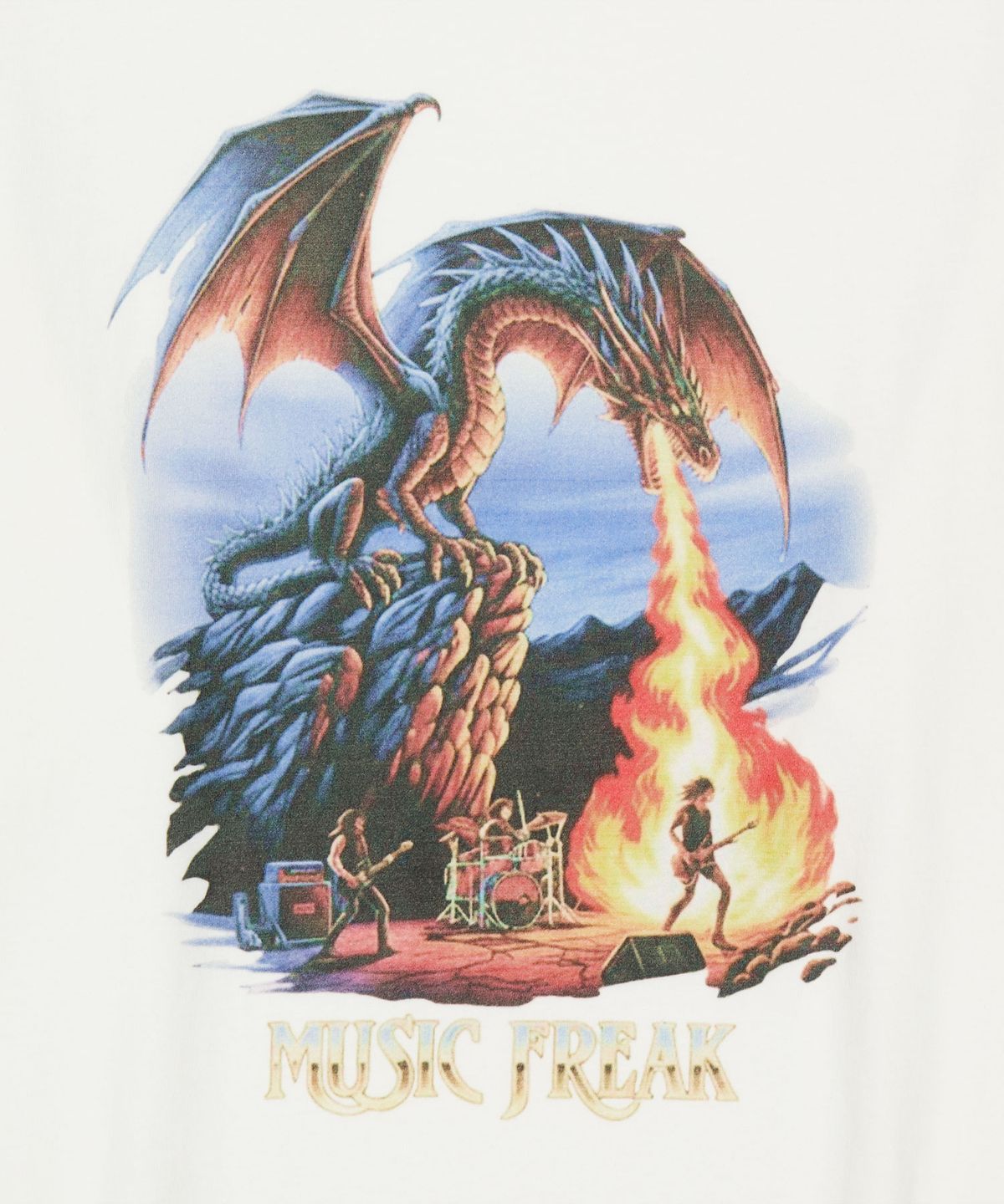 뮤직프리크(MUSICFREAK) Dragon Amplified T-Shirt - White