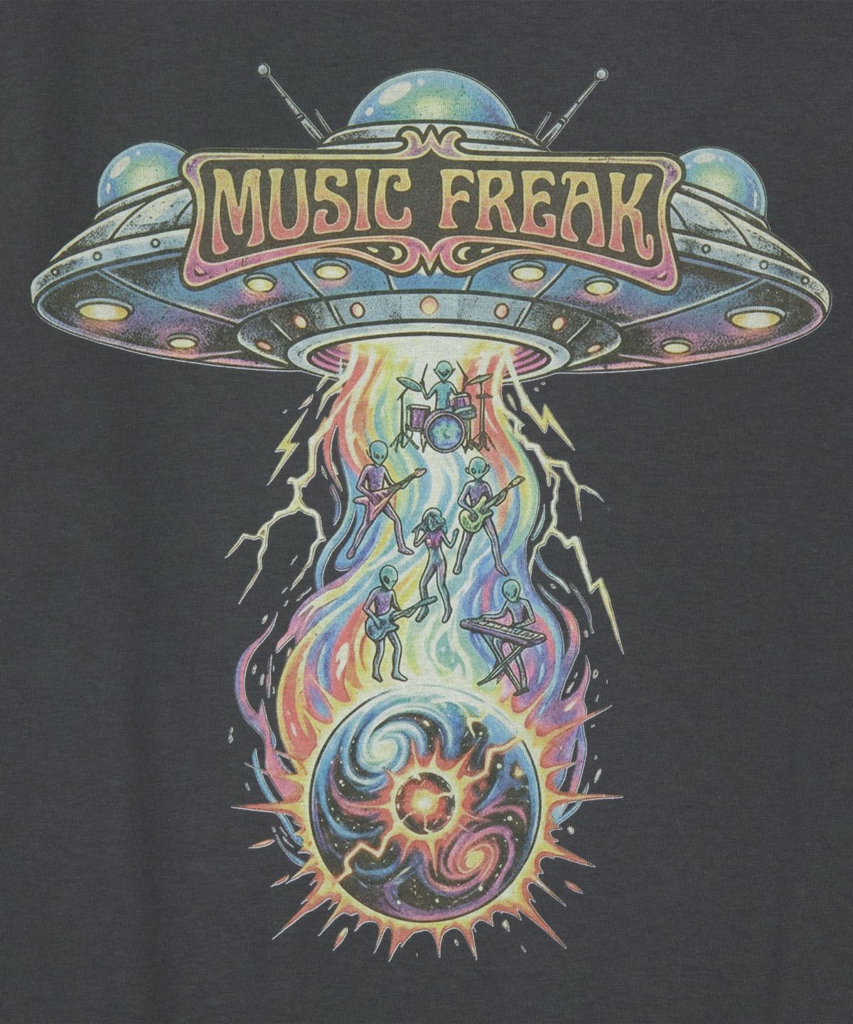 뮤직프리크(MUSICFREAK) Taken by the Sound T-Shirt - Charcoal