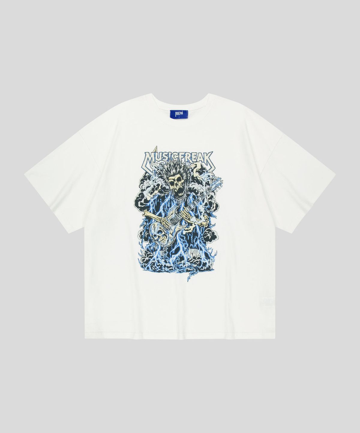 뮤직프리크(MUSICFREAK) Lightning Riff Skull T-Shirt - White
