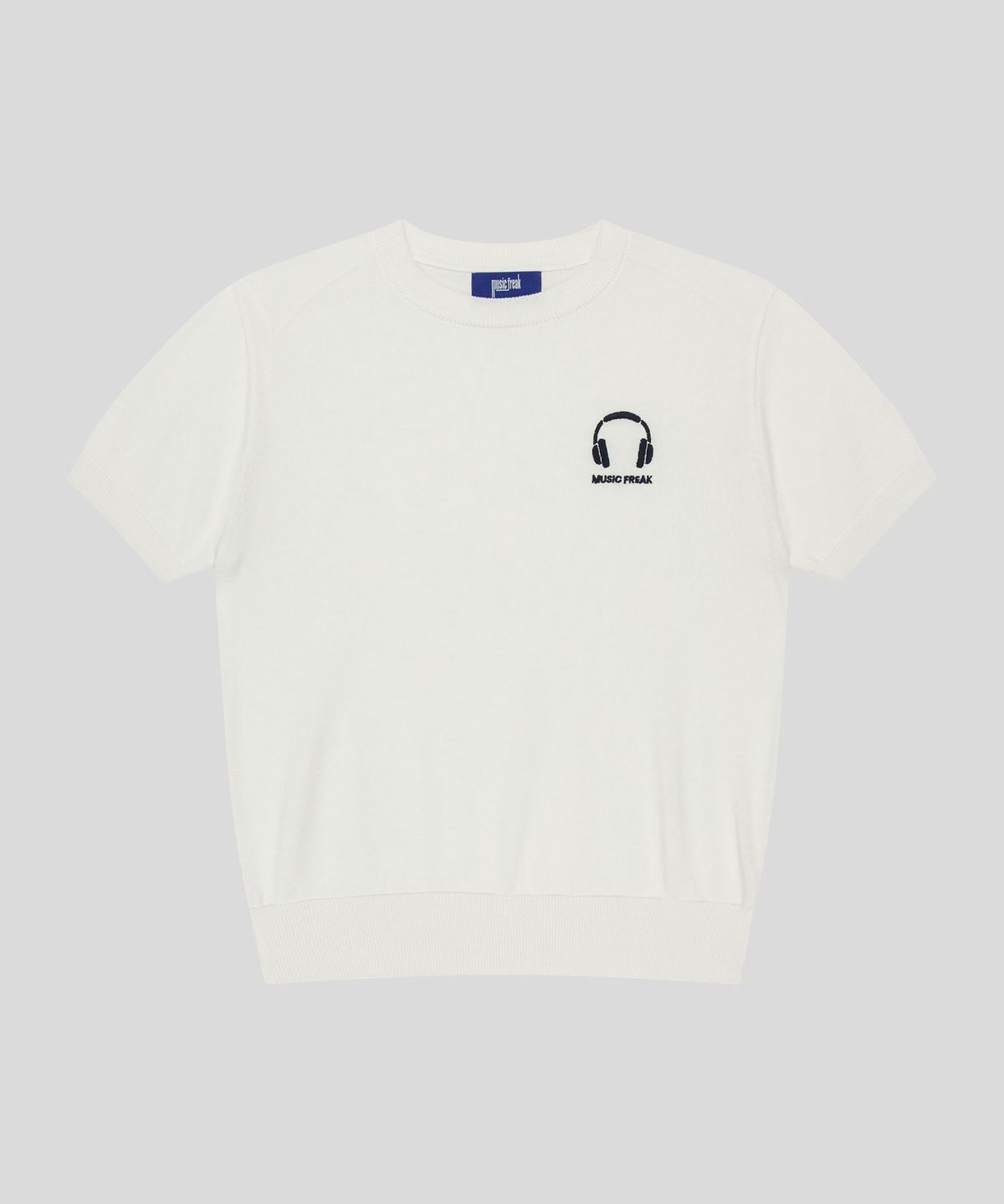 뮤직프리크(MUSICFREAK) (W) Haedphone Logo Stitch Round Knits - IVORY