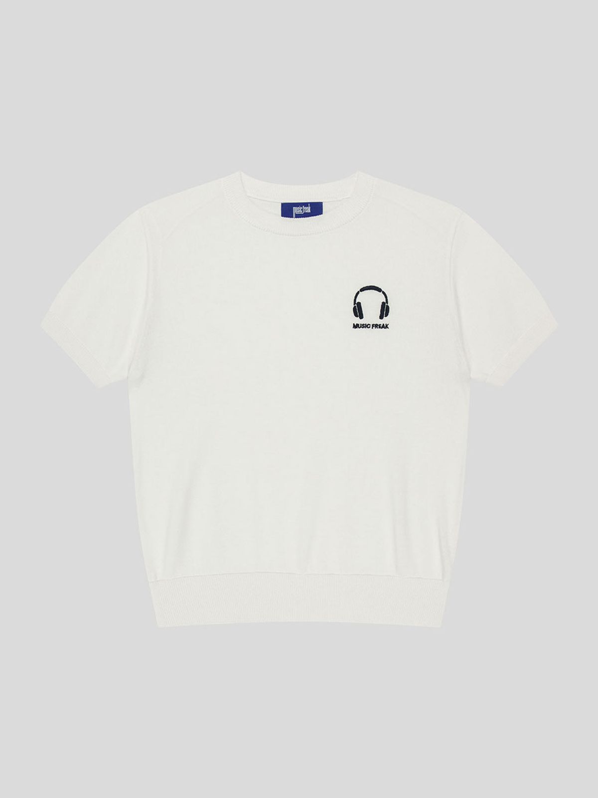 뮤직프리크(MUSICFREAK) (W) Haedphone Logo Stitch Round Knits - IVORY